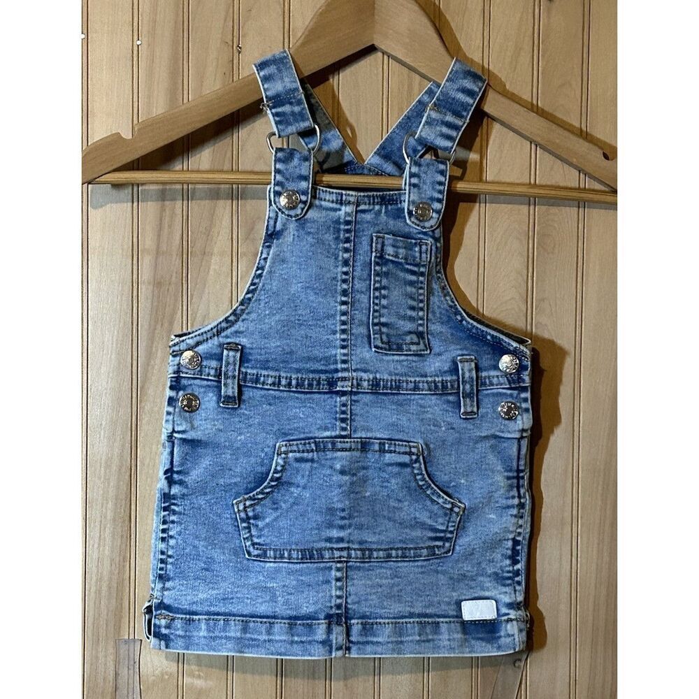 Seven 7 for All Mankind Toddler 12 Month Girls Overall Denim Bib Dress